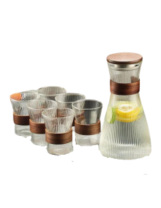 Water Carafe with 6 Glass Cups